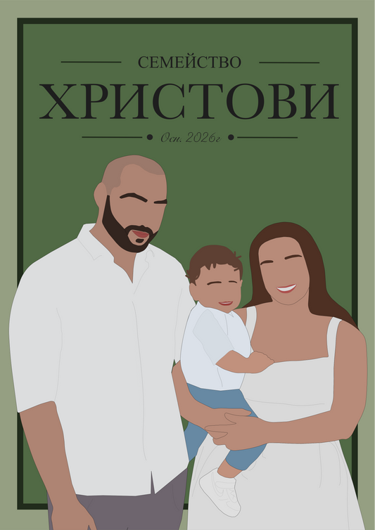 👨👩👧👦💖 Персонализиран семеен постер – Вашето семейство, превърнато в изкуство! 💖👨👩👧👦